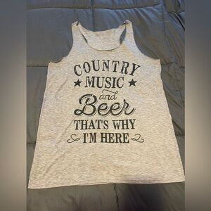 Country music and beer razor back tank top